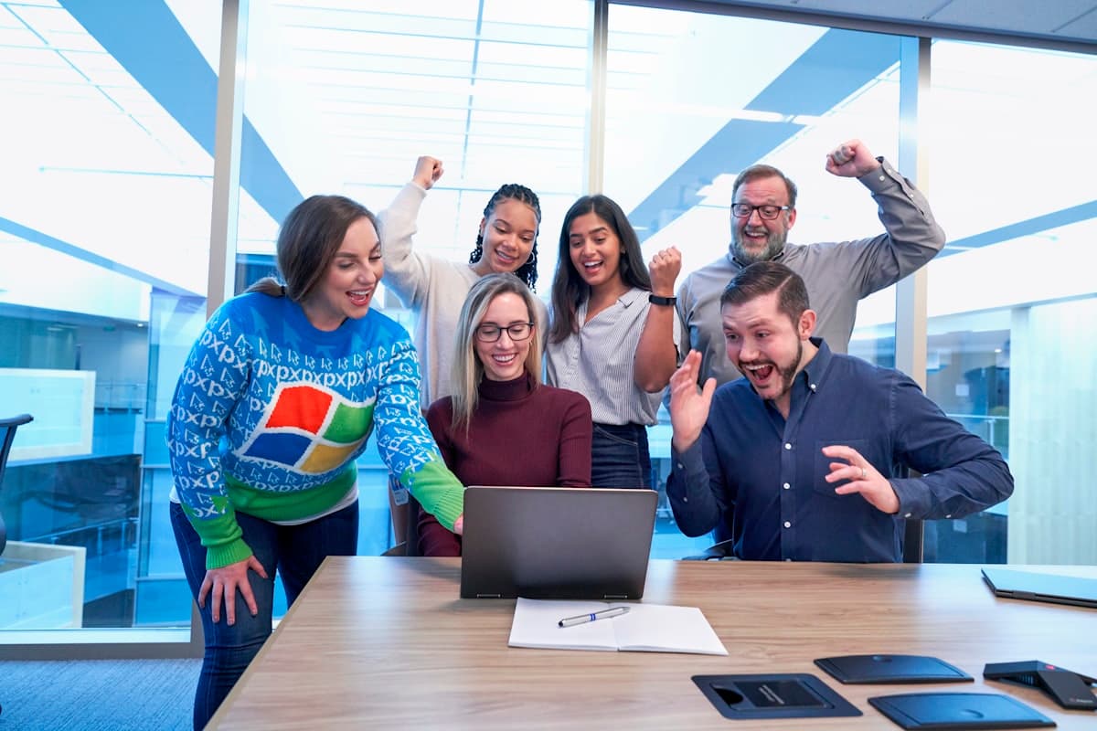 Team participating in AI training workshop